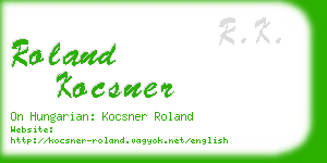 roland kocsner business card